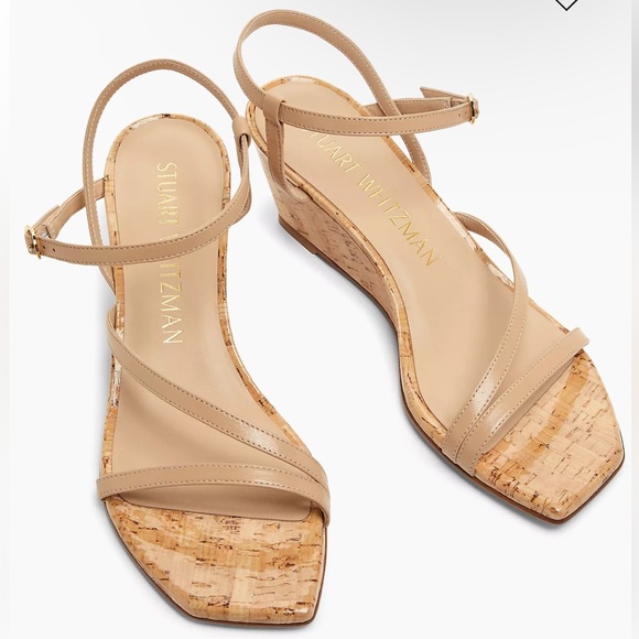 Stuart Weitzman
Oasis 50MM Leather Wedge Sandalsa size 7 Adobe (Nude) Cork - Picture 2 of 13